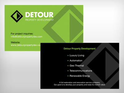 Detour Logo + Biz Card business card logo