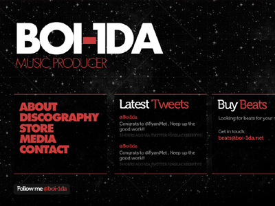 Website Concept: Boi-1da design web