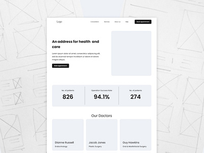 Health Care Low Fidelity Wireframe.