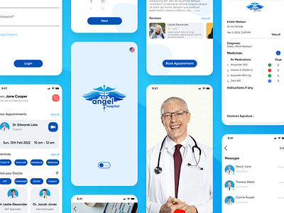 Video Consultation App - Angel Hospital app appointment booking design hospital app mobile app ui uiux ux video consultaion