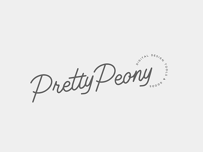 Pretty Peony Logo branding design graphic design typography