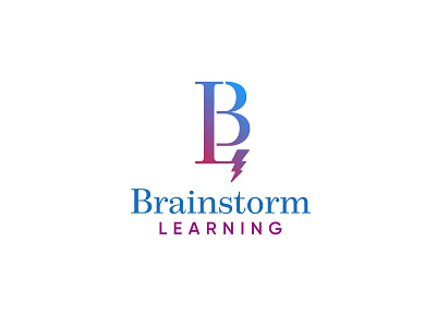 Logo design for Brainstorm Learning brainstorm design gradient logo monogram