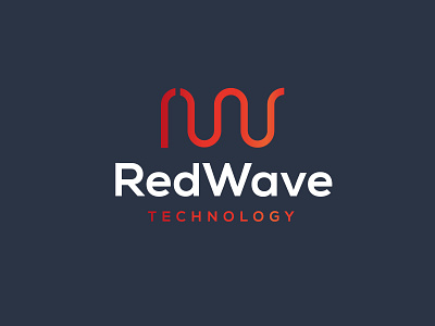 Logo design for RedWave Technology branding design logo monogram red technology wave