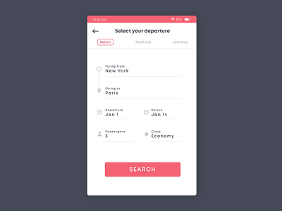 Daily UI 011 - Select your departure