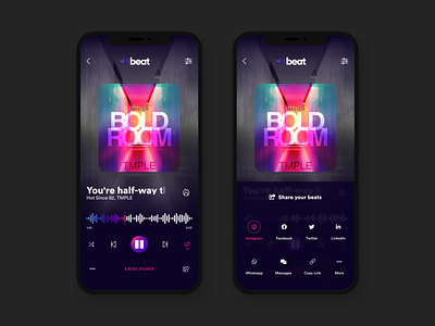 Daily UI 009 & 010 - Music Player & Social Share