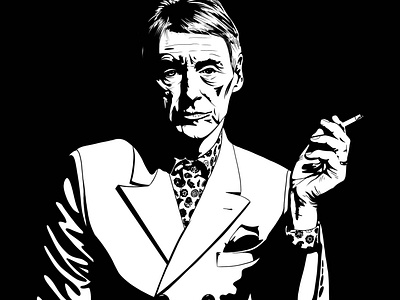 Paul Weller - The Modfather blackandwhite design illustration ipadproart monochrome music procreate vector weller