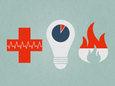 Ad Icons fire flame icons illustration light bulb medical symbols