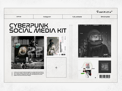 Cyberpunk | Social Media Pack canva cyber template cyberpunk futuristic instagram social media template