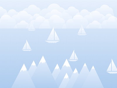 Winter Scape awesome boats colours cool flat gradient illustration landscape minimal mountain winter