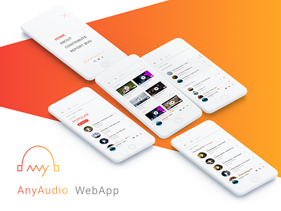 AnyAudio WebApp Mobile View anyaudio app mobile mockup music music player vibrant