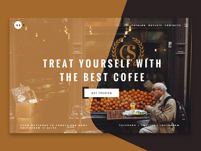 CoffeeShop Landing Concept hero hero banner improve landing page typography ui ux website