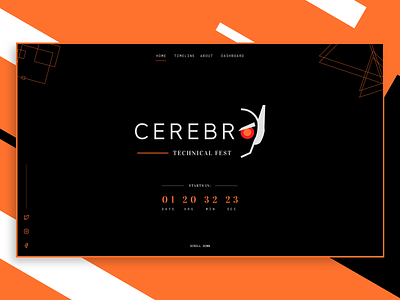 Cerebro Technical Fest Website colours dark design inspiration minimal typography ui ux