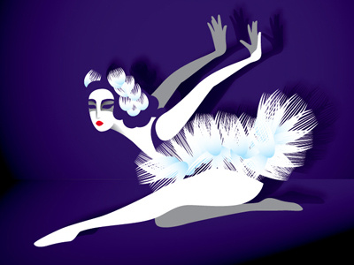White Swan ballet illustration russia vector