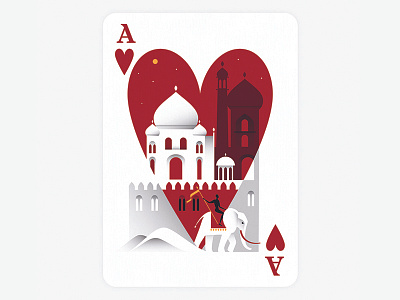 Ace of hearts ace art cards illustration red vector