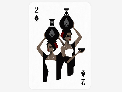 2 of spades africa art black cards illustration woman