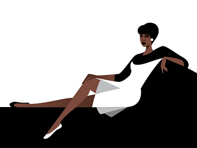 Girl art black fashion illustration vector white