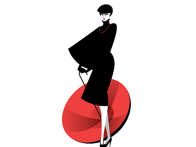 Girl art black fashion illustration vector white