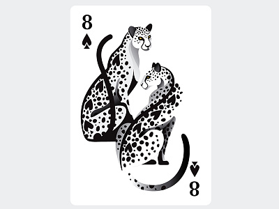 Leopards black cards cats eight leopard playing white