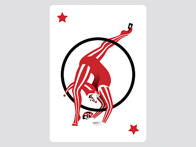Red Joker art cards circle illustration joker red