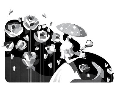 Inktober_2018 EXHAUSTED black white flowers illustration inktober inktober2018 vector vector art