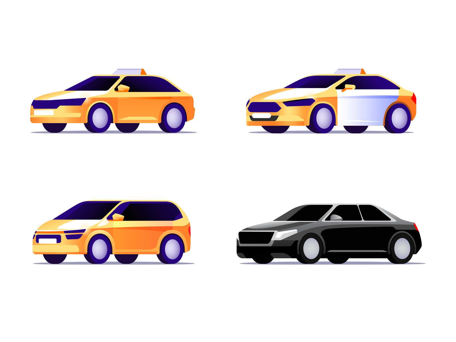 Citymobil Car Icons (Iteration #1) auto cab car illustration tariff taxi