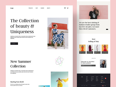 Fashion E-commerce landing page cloth store clothing clothing brand clothing store design e commerce e shop ecommerce ecommerce design fashion home page landing page minimal modern online shopping shopify style ui ux website website design