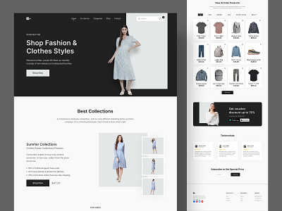 eCommerce Landing Page clean cloth e commerce e commerce design e commerce shop fashion fashion brand fashion ecommerce landing page online shop online store shop store typography ui web web ui webdesign website website design