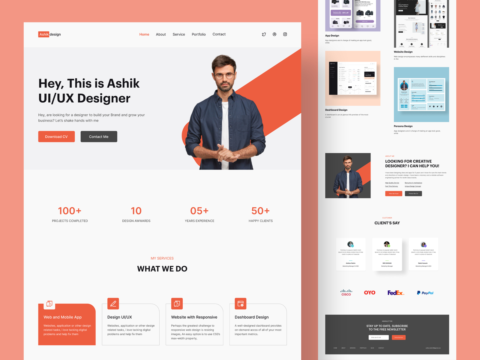 Portfolio Landing Page design by Ashikur Rahim Ashik on Dribbble