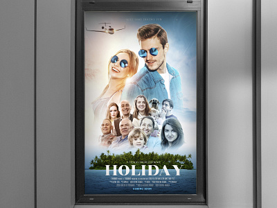 Movie Poster beach face family film poster happy holiday love movie poster old men pet plane sea smile sunglass together trip