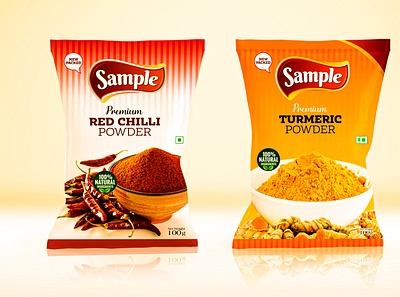 Spice Packet Design chili packet packet turmeric packet