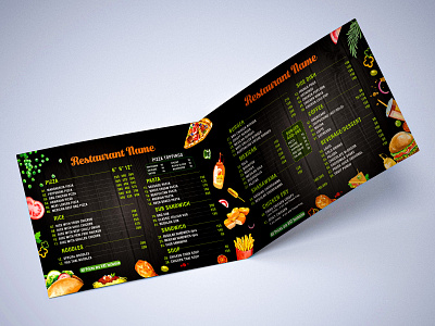 Bifold Menu bifold menu menu restaurant menu