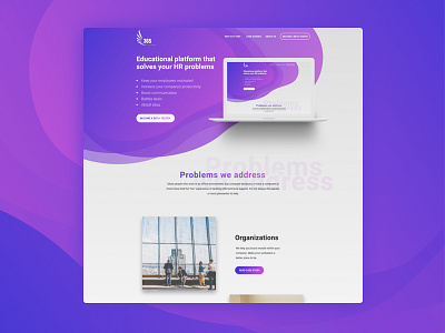 Educational platform landing page concept