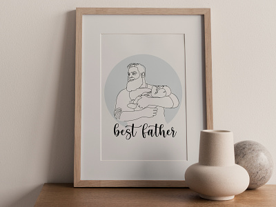 Custom Line drawing | personalised line illustration | art family father love minimalist tiktok victoriia rusyn