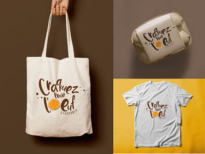 Craquez pour l'oeuf event Logo advertising bag corporate identity design eggs eggs box events graphic design logo design tshirt