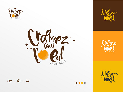 Craquez pour l'oeuf event Logo branding breeder chicken corporate identity eggs events farmers graphic design local products logo design omelette