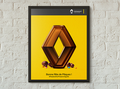 Renault Easter Poster advertising auto vehicles branding chocolate creative ads design easter graphic design logo poster press ads renault