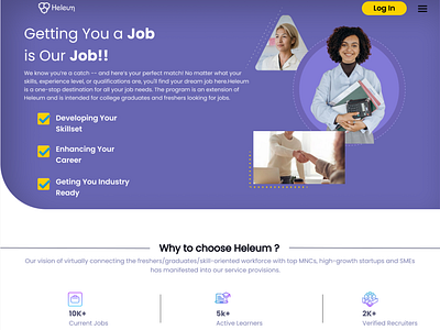 Redesigning home page of heleum