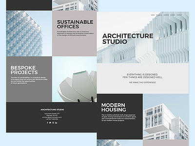 Website: Architecture Studio architecture clean concept design layout minimal simple ui ux web webdesign website