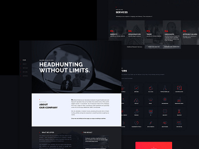 Black theme Homepage Design branding design flat icon logo minimal typography ui vector website