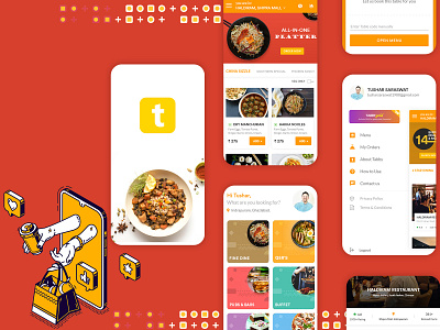 Food Ordering App Design app branding design ux vector