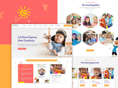 Kids School Web Design branding design flat icon logo minimal ui web website