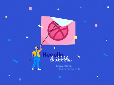 Hello dribbble! blue first poster shot