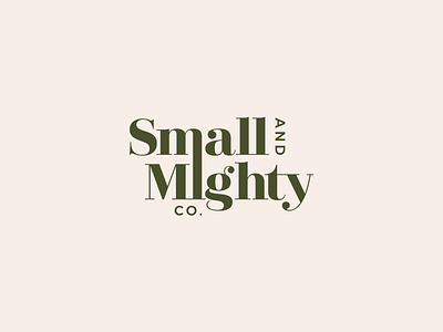 Small And Mighty Co Branding Main Logo brand identity branding design identity lettering logo logo design logotype modern serif simple typography