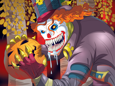 The Hyneama-Noosh art cartoon cartooning clown creature design fantasy horror illustration legend lore monster pumpkin scarecrow vector vector art