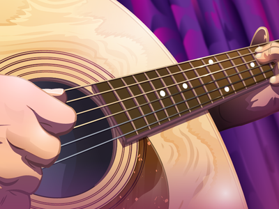 Acoustic acousticguitar adobeillustrator art closeup comics crop guitar illustration playingguitar stage vector vector art