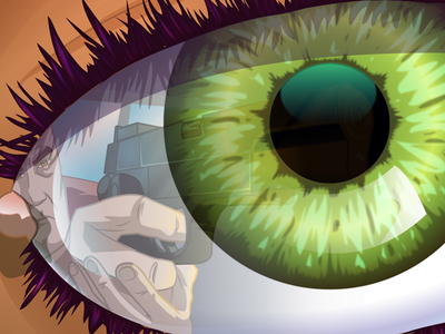 Premeditated adobeillustrator comicart comics cornea design digitalart eye eyeball eyelashes fantasy gun illustration illustrator iris vector vector art wacom