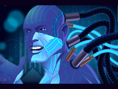 The Fifth Epoch adobeillustrator blueman cyborg digitalart epoch fantasy fantasyart futurist machine sciencefiction scifi transhumanism vectorart vectorartist
