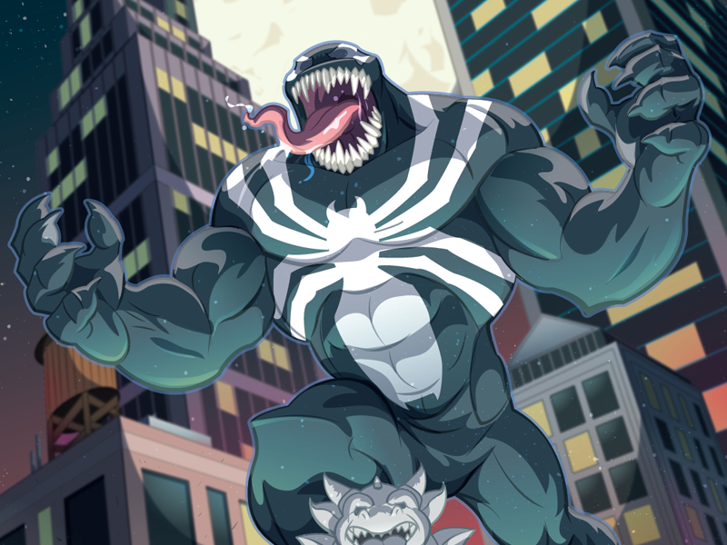 I eat your face!!! vector art comicart vector vectorart mcu marvelcomics marvel symbiote spiderman venom