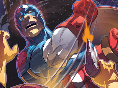 The First Avenger adobeillustrator avengers captainamerica comicart comicbooks digitalart marvel marvelcomics mcu redskull wacom