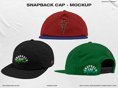 Snapback Cap - Mockup apparel apparel mockup brand mockup branding branding mockup cap cap mockup clothing clothing mockup design graphic design hat hat mockup mockup product design products catalogue snapback